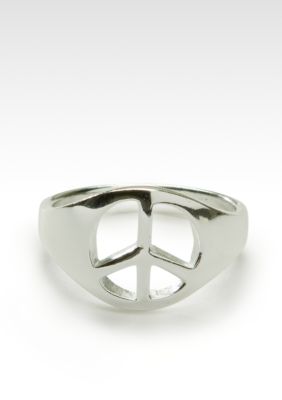 Belk Silverworks Peace Sign Ring Size 7