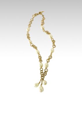 Monet Pearl Y-Neck Pendant Necklace