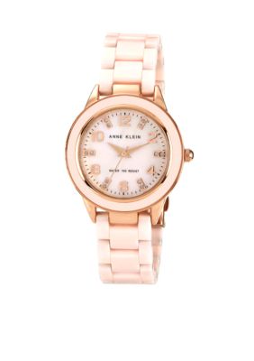 Anne Klein Blush Ceramic Link Watch