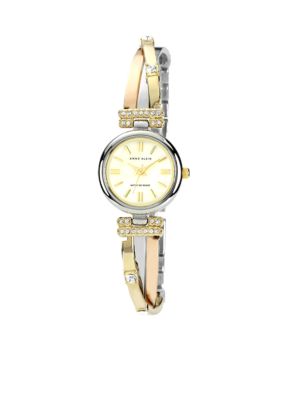Anne Klein Tri Color Round Bangle Watch<br>