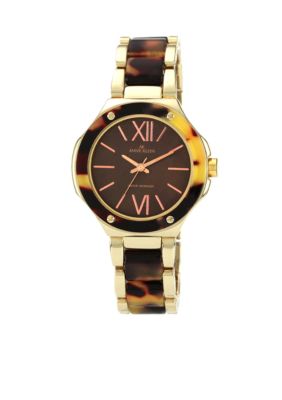 Anne Klein Goldtone Bracelet With Tortoise Accent 