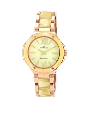 Anne Klein Rose Gold Tone Bracelet with Horn Accent 