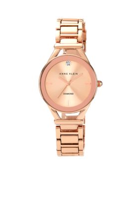 Anne Klein Rose Gold Bracelet with Diamond Accent