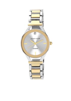 Anne Klein Two-Tone Bracelet with Diamond Accent Watch