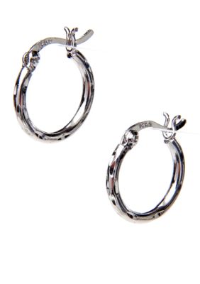 Belk Silverworks Silver 100 Diamond Cut Hoop