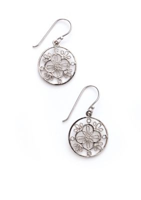 Belk Silverworks Silver 100 Round Pierced Drop Earring