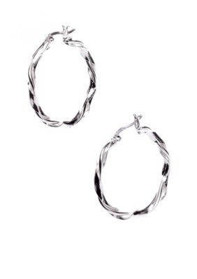 Belk Silverworks Silver 100 Twisted Hoop