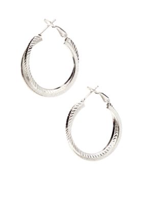 Belk Silverworks E Coat over Silver 100 Clutchless Hoop