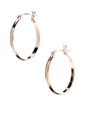 Belk Silverworks 24 Kt Gold Over Silver 100 U Shaped Hoop Earring