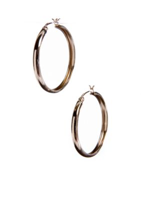 Belk Silverworks 24Kt Gold over a Silver 100 Hoop Earring