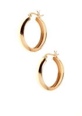 Belk Silverworks Classic Round Hoop w Snap Top Clutch in 24Kt Gold over Silver 100