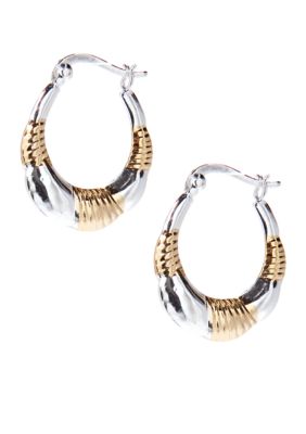Belk Silverworks Two Tone Twist Hoops