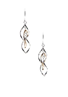 Belk Silverworks Two Tone Drop Earring in Silver 100
