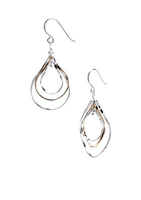 Belk Silverworks Two Tone Multiple Drop Silver 100 Earring