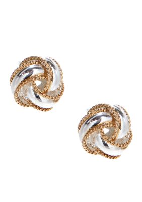 Belk Silverworks Two Tone 10mm Double Knot Stud Earring