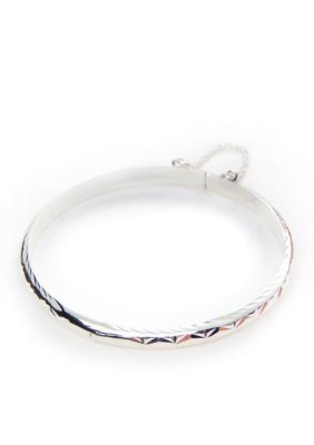 Belk Silverworks Silver 100 Diamond Cut Engraved Bracelet