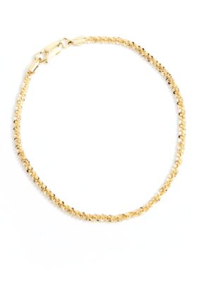 Belk Silverworks 24Kt Gold over Silver 100 Fancy Rolo 8 Inch Bracelet