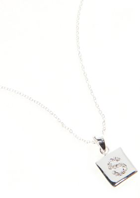 Belk Silverworks Pave  Cubic Zirconia Initial Pendant S in Silver 100