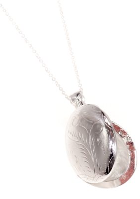 Belk Silverworks Engraved Oval Silver 100 Locket