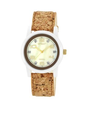 Sprout Round Cork Bracelet with Champagne Dial