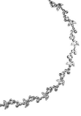 Givenchy Silver Tone Flora Detail Necklace