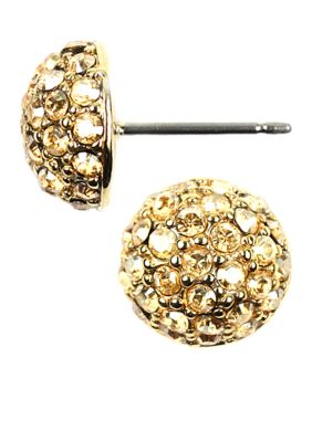Givenchy Gold Tone Crystal Fireball Stud Earrings