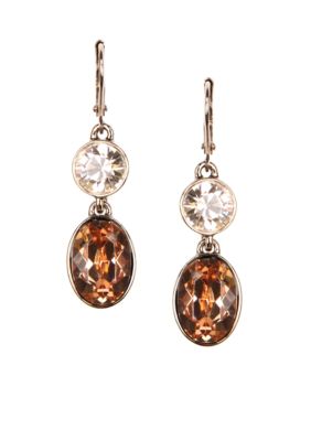 Givenchy Brown Gold Double Drop Earring