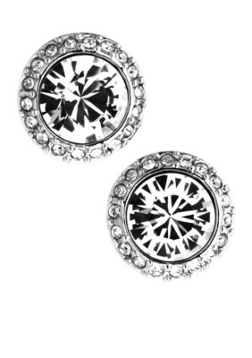 Givenchy Crystal Pave Button Earrings