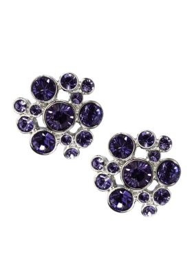 Givenchy Tanzanite Cluster Earrings