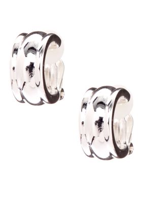 Lauren Ralph Lauren Silver-Tone Hoop Clip Earrings