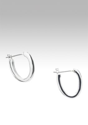 Lauren Ralph Lauren Medium Silver Oval Hoop