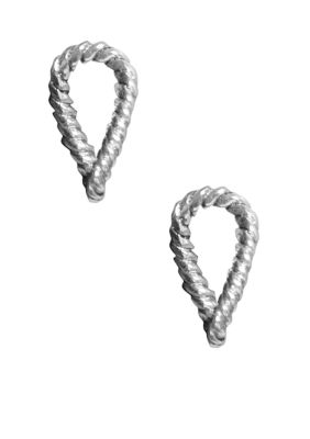 Lauren Ralph Lauren Silver Twisted Link Hoop Earring