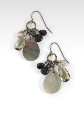Lauren by Ralph Lauren Black Sea Cluster Shell Earring