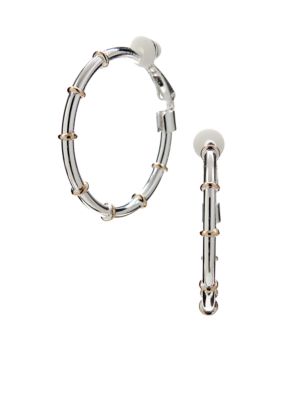 Lauren Ralph Lauren Medium Two-Tone Hoop Clip Earrings