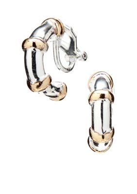 Lauren Ralph Lauren Two-Tone Hoop Clip Earrings