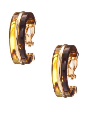 Lauren Ralph Lauren Tortoise Hoop Clip Earrings