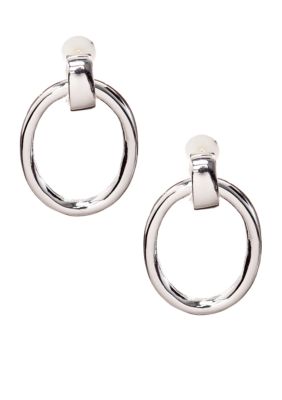 Lauren Ralph Lauren Oval Doorknocker Clip Earrings