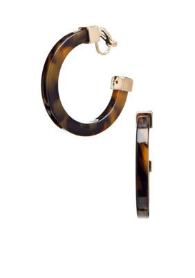 Lauren Ralph Lauren Large Tortoise Hoop Clip Earrings