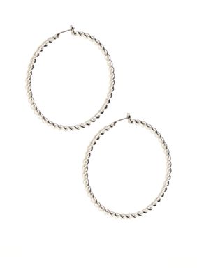 Lauren Ralph Lauren Large Braided Metal Hoop Earrings