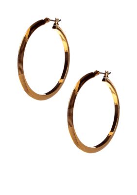 Lauren Ralph Lauren Large Textured Hoop Earrings