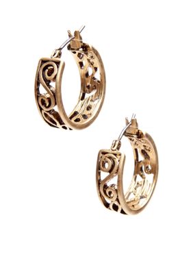 Lauren Ralph Lauren Gold-Tone Clickit Hoop Earrings