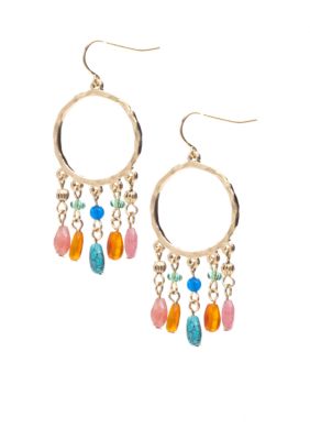 Lauren Ralph Lauren Multi-Bead Drop Gypsy Hoop Earrings