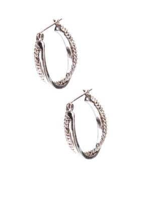 Lauren Ralph Lauren Silver Link Hoop Earrings