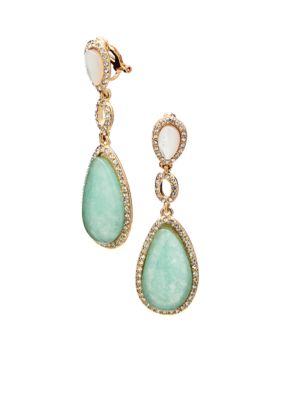 Lauren Ralph Lauren Teardrop Stone Clip Earrings