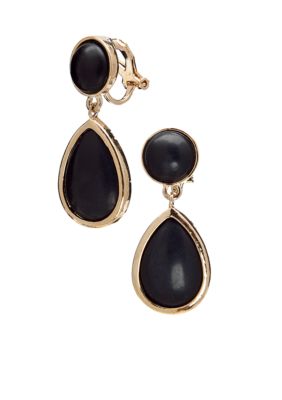 Lauren Ralph Lauren Jet Double Drop Clip Earrings
