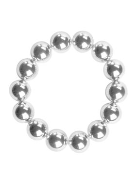 Lauren Ralph Lauren Silver Bead Stretch Bracelet