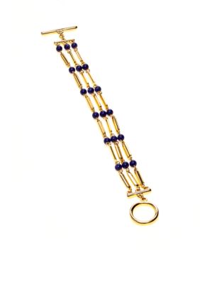Lauren Ralph Lauren Three Row Blue Bead Bracelet
