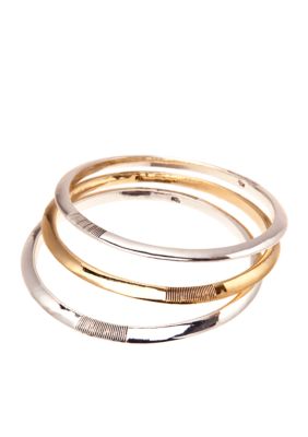 Lauren Ralph Lauren Set of Three Textured Bangles