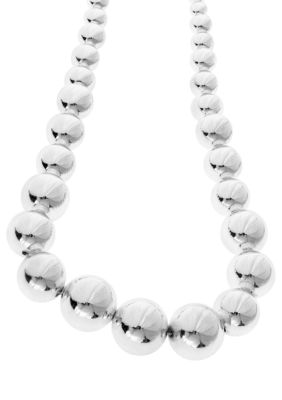 Lauren Ralph Lauren Graduated Silver Bead Necklace