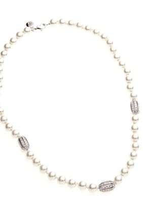 Lauren Ralph Lauren Pearl And Pave Bead Necklace